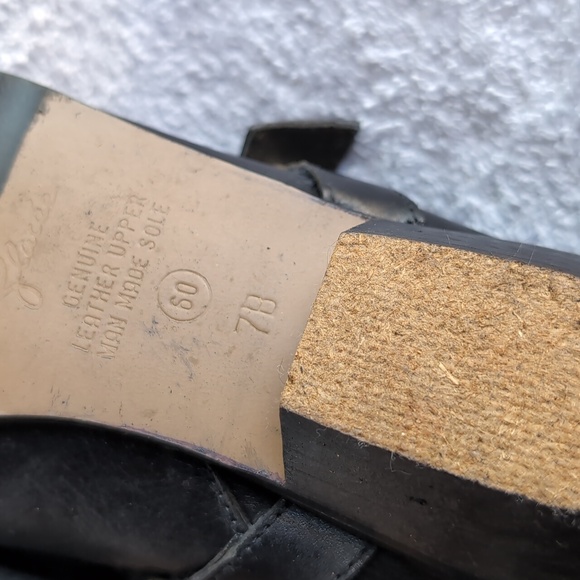 Glacee, Black Leather, Ankle Boots, with Buckle Embellishment. - Picture 7 of 10